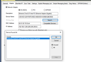  setup the properties of the Ethernet I/P Scanner